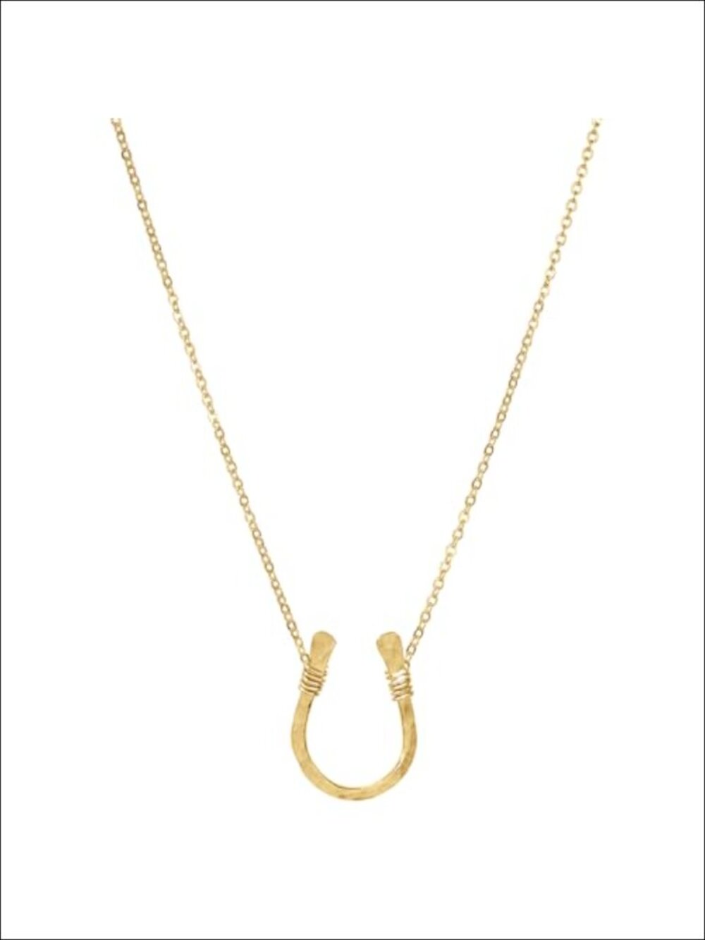 Itty Bitty Horseshoe Pendant Necklace Waterproof Hypoallergenic PVD Coated Brass